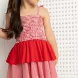 London Layered Dress - Red Stripe