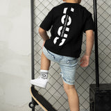 Detailed Loud Tee & Denim Short Set