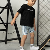 Detailed Loud Tee & Denim Short Set
