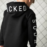 Luca Detailed Hoodie  - Black