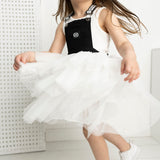 Luna Detailed Pinafore Tutu - Black/White