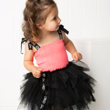 Mila Ruched CS Tutu - Pink/Black