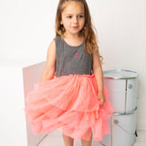 Mila CS Layered Tutu - Grey/Pink