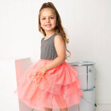 Mila CS Layered Tutu - Grey/Pink