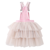 Mila Pinafore - Pink/Beige