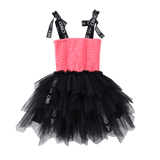 Mila Ruched CS Tutu - Pink/Black