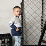 Archie Detailed Crew - Navy/Oat