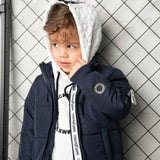 Archie Detailed Puff Jacket - Navy
