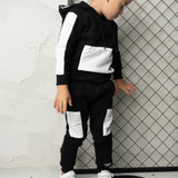 Onyx Detailed Hoodie & Trackpant Set - Black & White