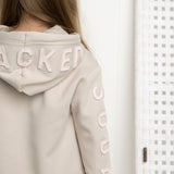 Opal Embossed Print Detail Hoodie - Pebble