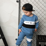 Oscar Textured Crew Set - Blue