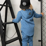 Oscar Textured Hoodie - Blue