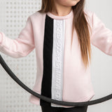 Cleo Detailed Embossed  Fleece Crew - Pink
