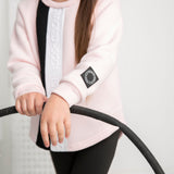 Cleo Detailed Embossed  Fleece Crew - Pink