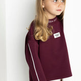 Blossom Detail Sports Crew - Plum