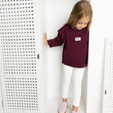 Blossom Detail Sports Crew - Plum