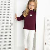 Blossom Detail Sports Crew - Plum