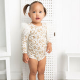 Poppy Fleece Ribbed Bodysuit - Floral