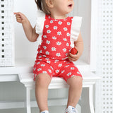 Poppy Flower Red Print Frill Top