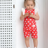 Poppy Flower Red Print Frill Top