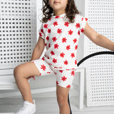 Poppy Flower White Print Shorts