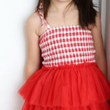 Poppy Check Layered Tutu