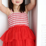 Poppy Check Layered Tutu