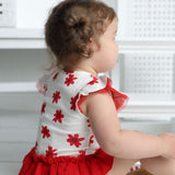 Poppy White Print Tulle Bodysuit