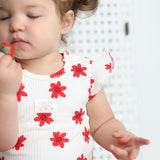 Poppy White Print Tulle Bodysuit