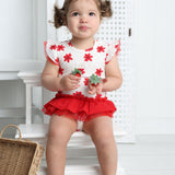 Poppy White Print Tulle Bodysuit
