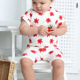 Poppy Flower White Print Shorts