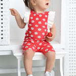 Poppy Short & Top Flower Red Set-Cracked Soda