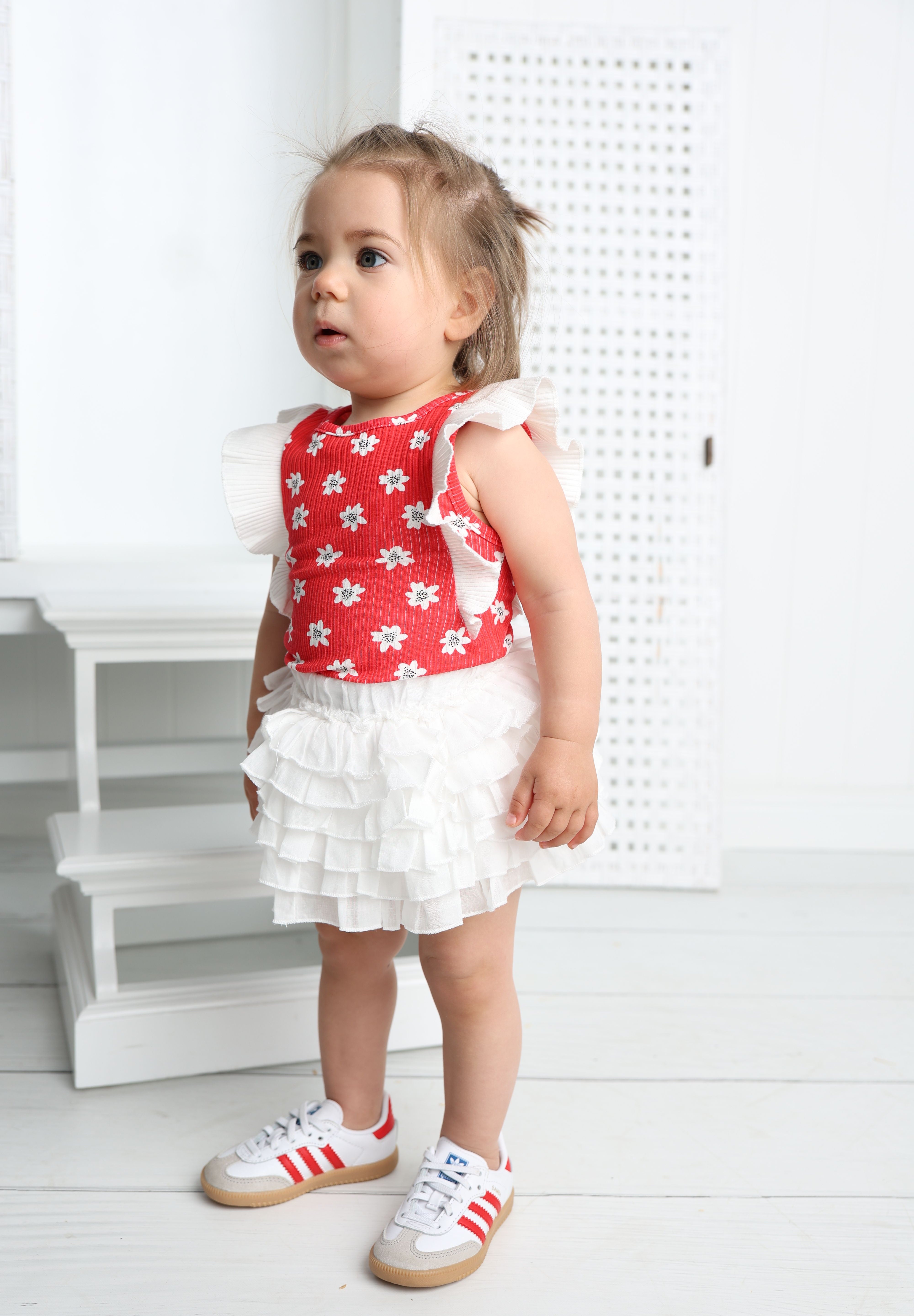 Poppy Frill Top & Skirt Set-Cracked Soda