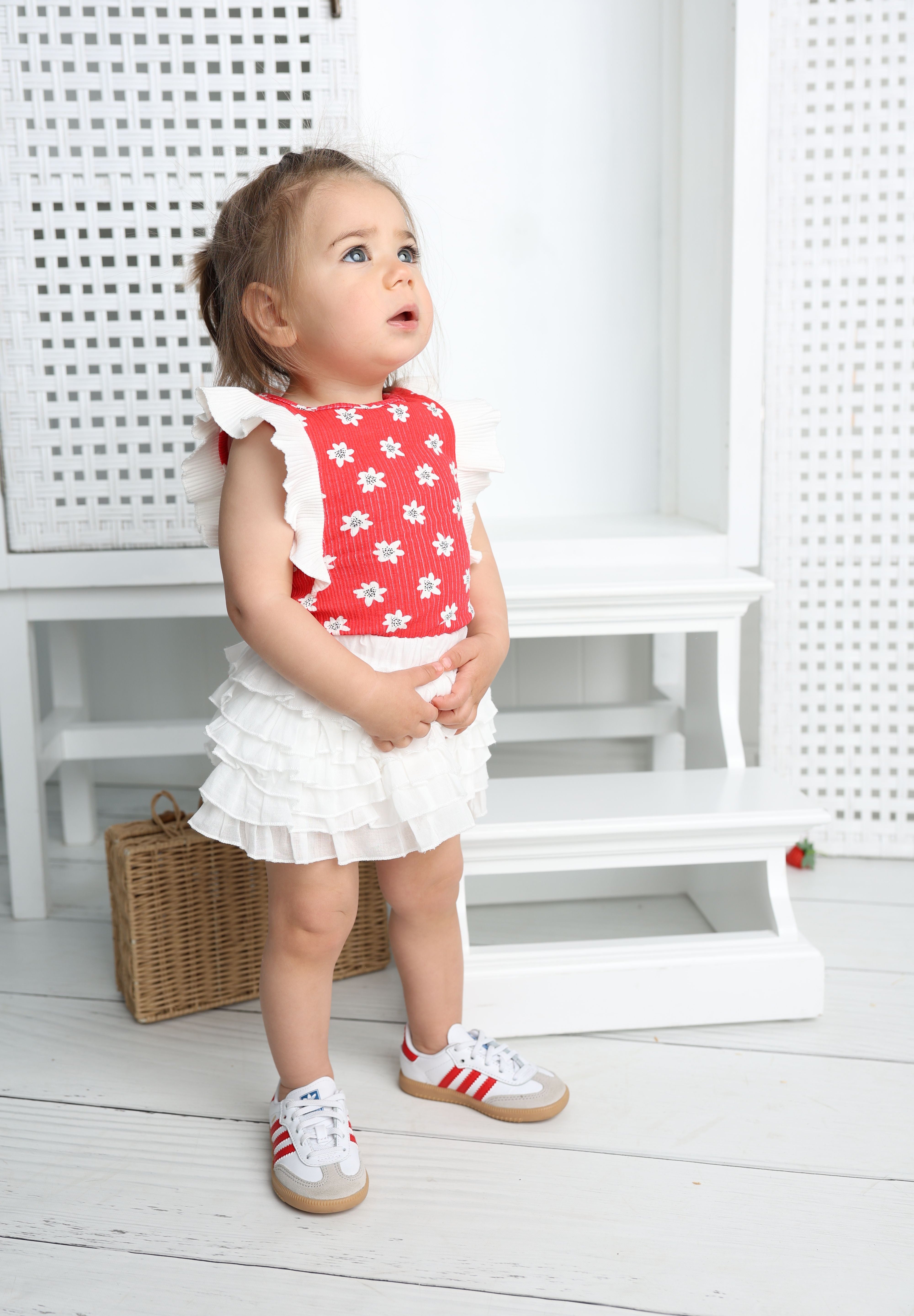 Poppy Frill Top & Skirt Set-Cracked Soda