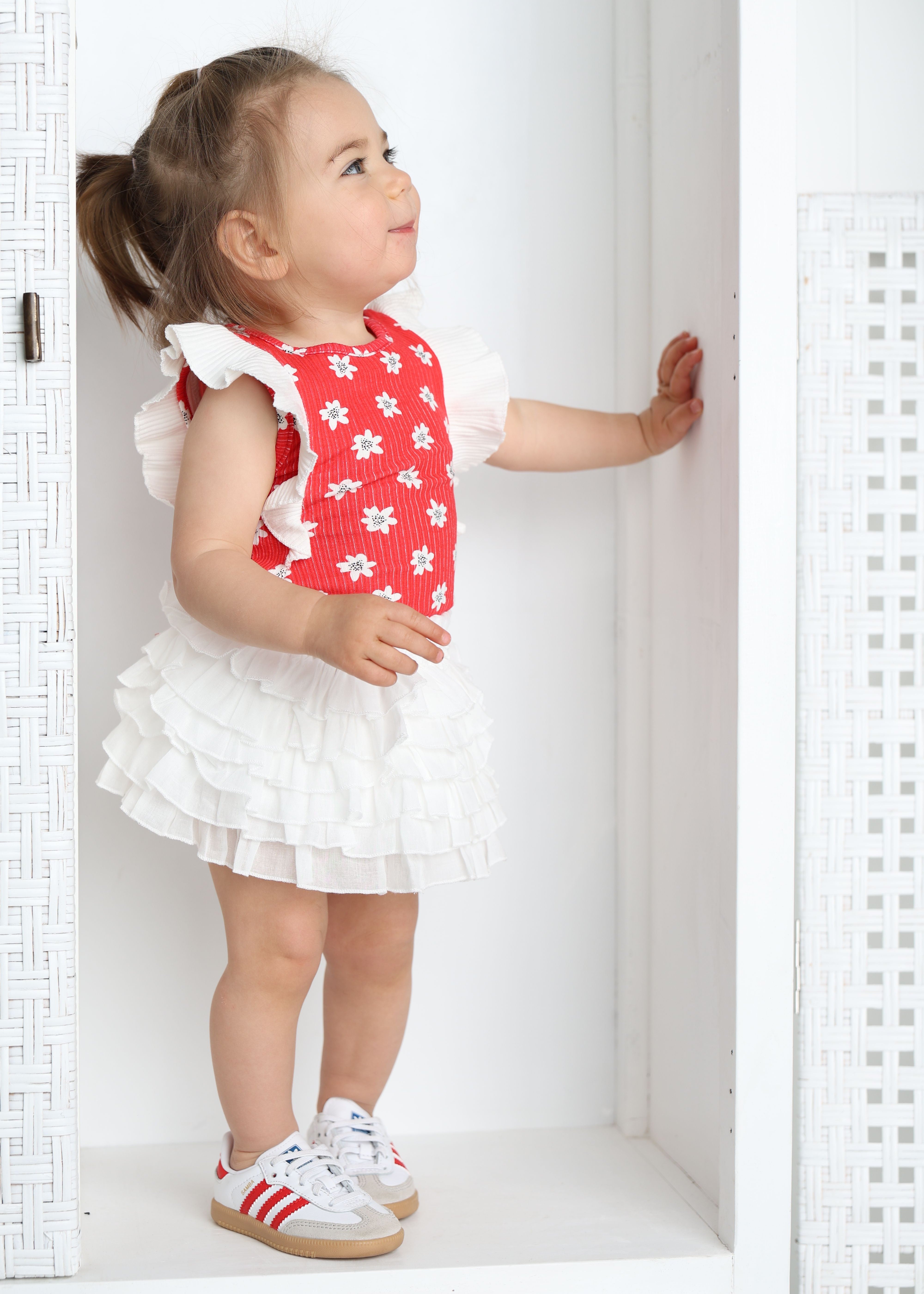 Poppy Frill Top & Skirt Set-Cracked Soda