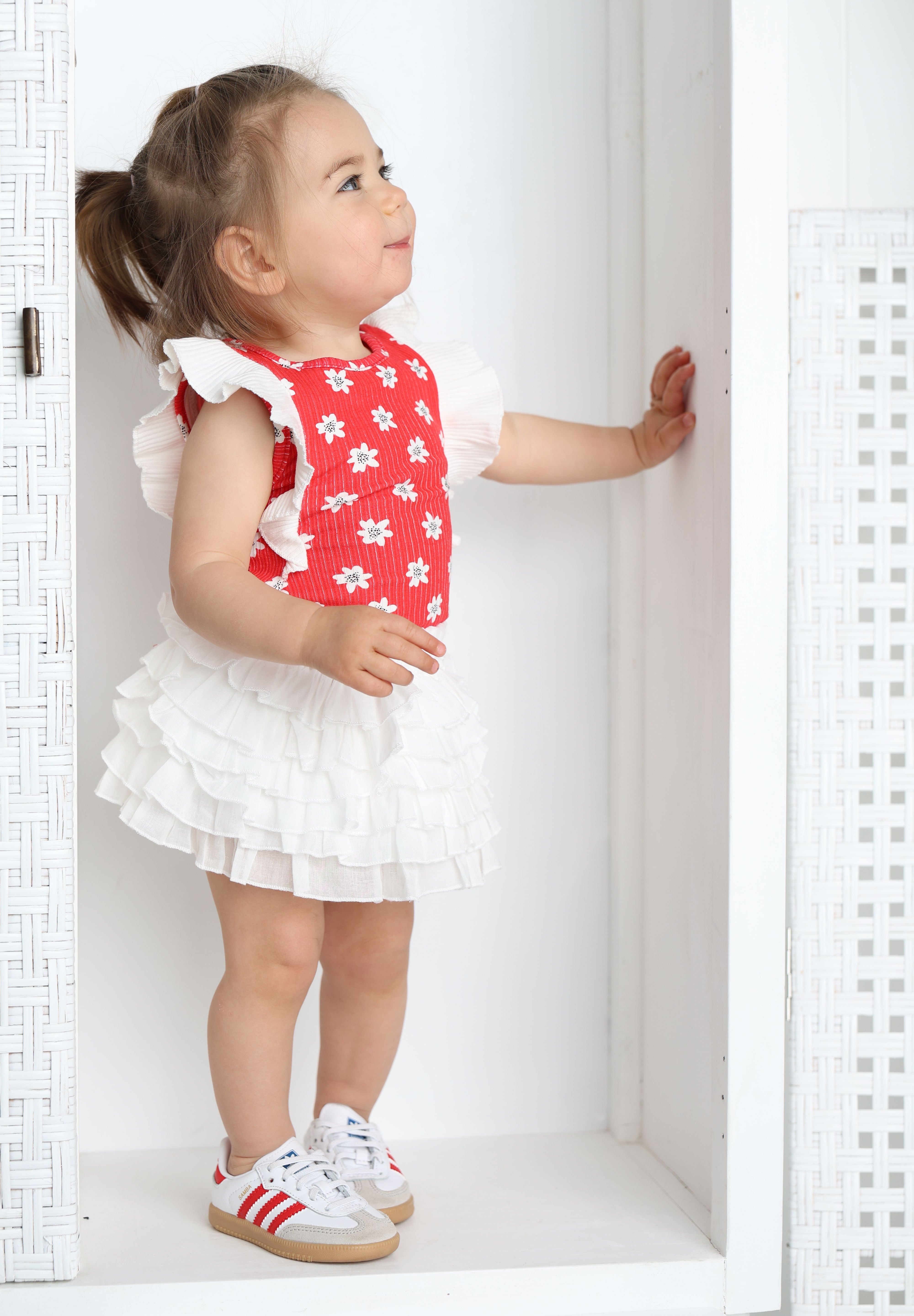Poppy Frill Top & Skirt Set-Cracked Soda