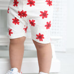 Poppy Flower White Tee & Short Set-Cracked Soda