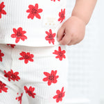 Poppy Flower White Tee & Short Set-Cracked Soda
