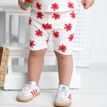Poppy Flower White Tee & Short Set-Cracked Soda