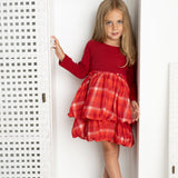 Scarlett Fleece Ribbed Check Dress