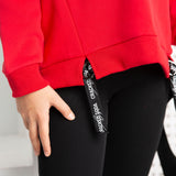 Vienna Detailed Strap Hoodie - Red