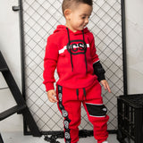 Sammy Detailed Strip Hoodie - Red