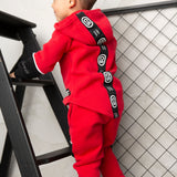 Sammy Detailed Strip Hoodie - Red