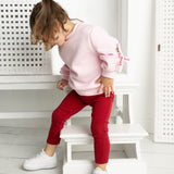 Scarlett Ribbed Fleece Leggings - Cherry