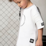 River Detail Sleeve Tee - Cloud/White