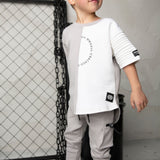 River Detail Sleeve Tee - Cloud/White