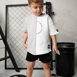 River Detail Sleeve Tee - Cloud/White