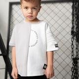 River Detail Sleeve Tee - Cloud/White