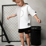 River Detail Sleeve Tee - Cloud/White