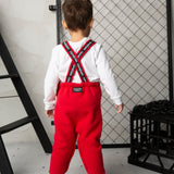 Sammy Detailed Overalls - Red